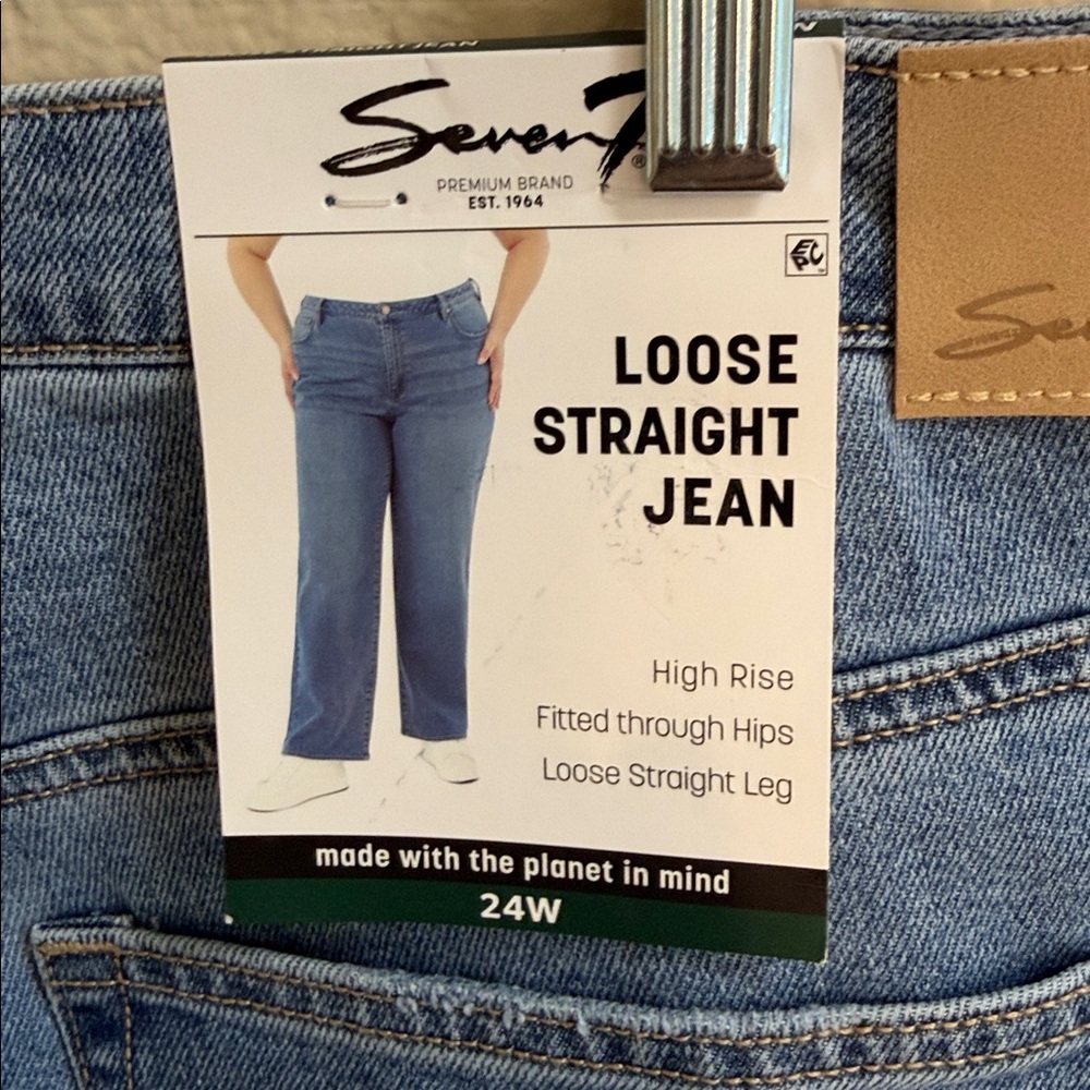 NWT Size 24W, Seven7 Loose Straight Jean